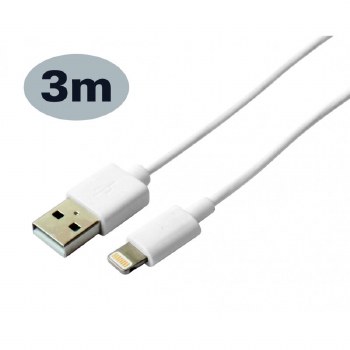 KSIX LIGHTNING CHARGER DATA CABLE FOR IPHONE 5, 6, 7, 8, X, 11, SE, 12,  3M