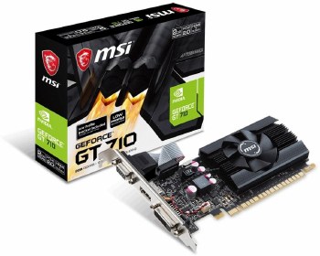 MSI Gaming GPU Nvidia GeForce GT710 2 GB DDR3 RAM PCIe x16 HDMI, DVI, VGA
