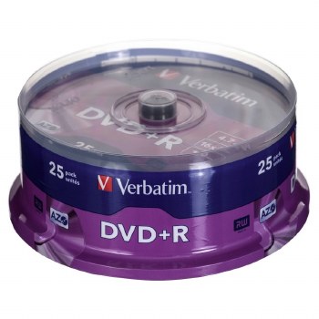 Verbatim DVD+R 16x 4.7GB/120Min 25pc