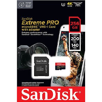 SanDisk Extreme Pro Micro SD Card U3 A2 256GB