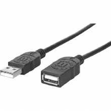 Manhattan Hi-Speed USB Extension Cable
USB 2.0, Type-A Male to Type-A Female, 480 Mbps, 3 m (10 ft.), Black