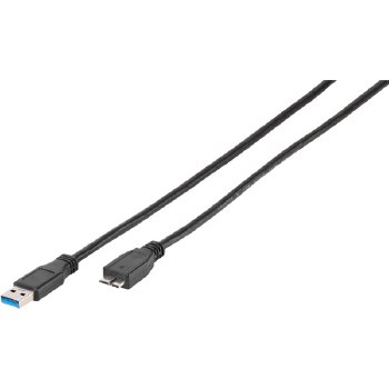 VIVANCO USB 3.1 Gen.1 connection cable, USB A plug - USB micro B plug, black 0.25m