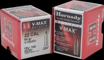 .22 Caliber 60gr VM Hornady #22281 100/bx