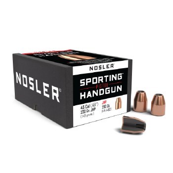 .45 Caliber 230gr JHP Nosler #44922 250/bx