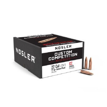 .22 Caliber 77gr HP Nosler #53064 250/bx