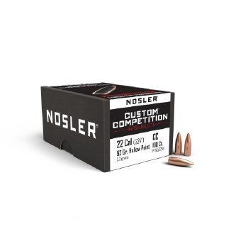 .22 Caliber 52gr HP Nosler #53294 100/bx