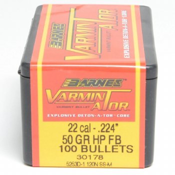 Barnes #30178 .22cal 50gr HB FB 100/bx