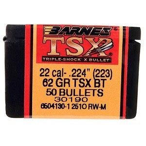Barnes #30190 .22 Caliber 62gr TSX 50/bx