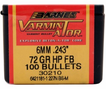 Barnes #30210 6mm 72gr HP 100/bx