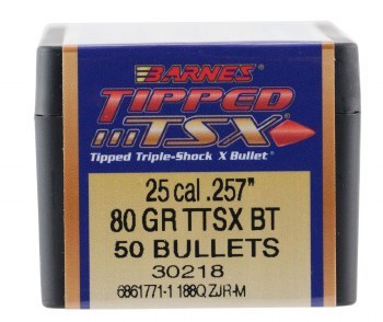 Barnes #30218 .25 Caliber 80gr TTSX 50/bx