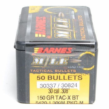 Barnes #30337 .30 Caliber 150gr TAC-X 50/bx