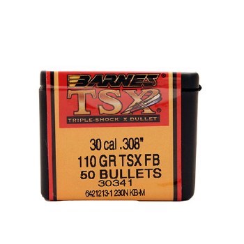 Barnes #30341 .30 Caliber 110gr TSX 50/bx