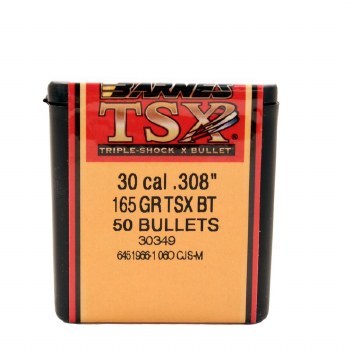 Barnes #30349 .30 Caliber 165gr TSX 50/bx