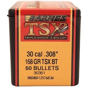 Barnes #30351 .30 Caliber 168gr TSX 50/bx