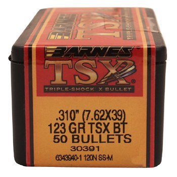 Barnes #30391 7.62x39 Caliber 123gr TSX 50/bx