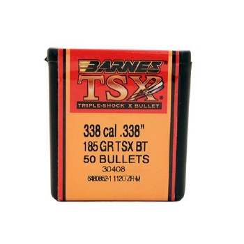Barnes #30408 .338 Caliber 185gr TSX 50/bx