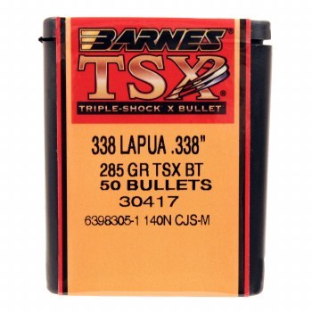Barnes #30417 .338 Caliber 285gr TSX 50/bx
