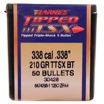 Barnes #30428 .338 Caliber 210gr TTSX 50/bx