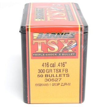 Barnes #30527 .416 Caliber 300gr TSX 50/bx