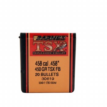 Barnes #30619 .458 Caliber 450gr TSX 20/bx