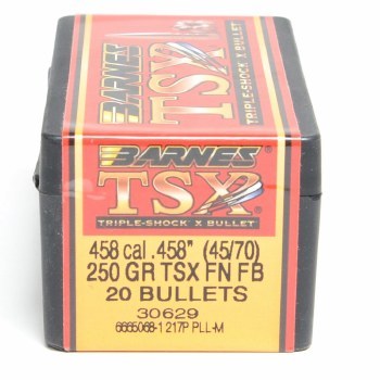 Barnes #30629 45-70 Caliber 250gr TSX 20/bx