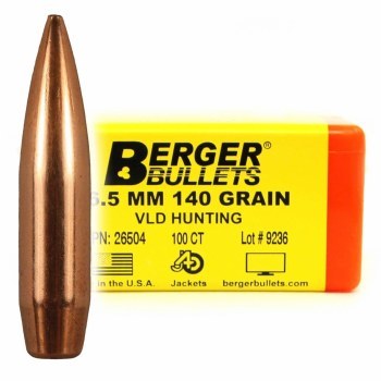 Berger #26504 6.5mm 140gr VLD Hunt. 100/bx