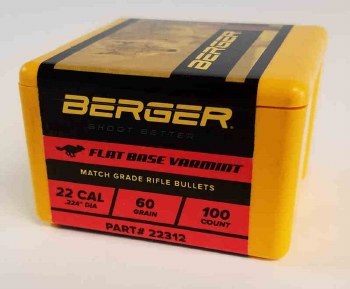 Berger #22312 22 Caliber 60gr HPFB 100/bx