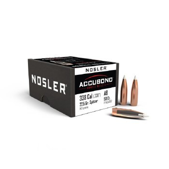 .338 Caliber 225gr Nosler #54357 50/bx