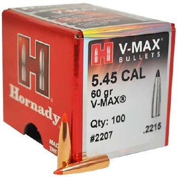 5.45 Caliber 60gr VM Hornady #2207 100/bx