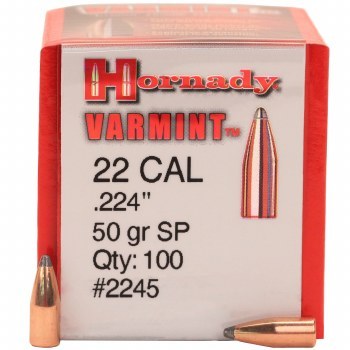 .22 Caliber 50gr SP Hornady #2245 100/bx