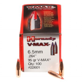 6.5mm Caliber 95gr VM Hornady #22601 100/bx