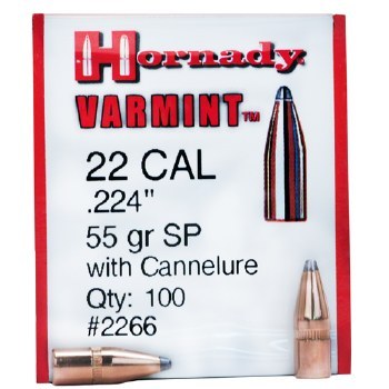 .22 Caliber 55gr SP Hornady #2266 100ct