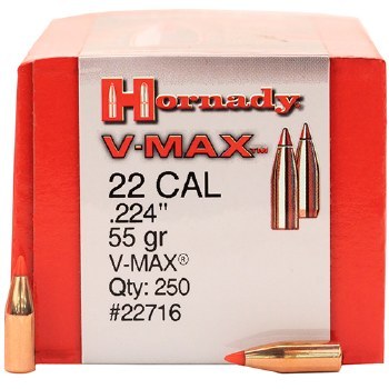 .22 Caliber 55gr VMX Hornady #22716 250/bx