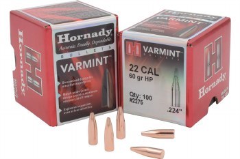 .22 Caliber 60gr HP Hornady #2275 100/bx