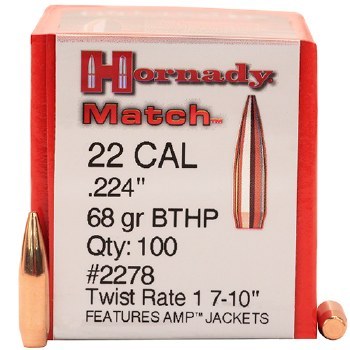 .22 Caliber 68gr BT Hornady #2278 100/bx