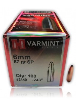 6mm 87gr SP Hornady #2440 100/bx