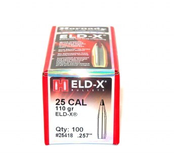 .25 Caliber 110gr ELDX Hornady #25418 100/bx