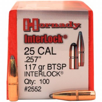 .25 Caliber 117gr BTSP Hornady #2552 100/bx