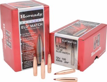 6.5mm 147gr ELDM Hornady #26333 100/bx