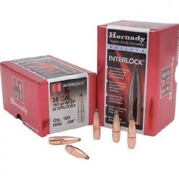 .30 Caliber 165gr BTSP Hornady #3045 100/bx