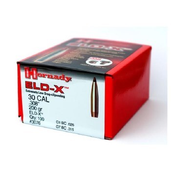 .30 Caliber 200gr ELDX Hornady #3076 100/bx