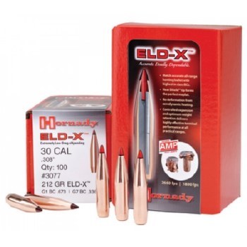 .30 Caliber 212gr ELDX Hornady #3077 100/bx