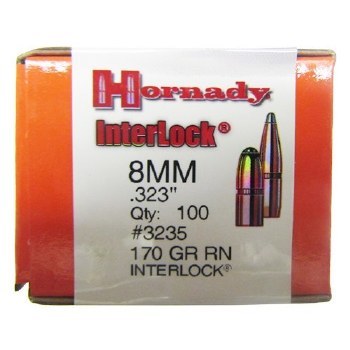 8mm 170gr RN Hornady #3235 100/bx