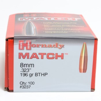 8mm 196gr BTHP Hornady #3237 100/bx