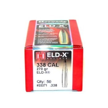 .338 Caliber 270gr ELDX Hornady #33371 50/bx