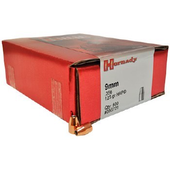 Hornady #355721 9mm 125gr HAP 500ct