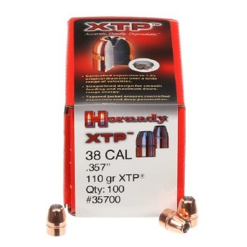.38 Caliber 110gr HP/XTP Hornady #35700 100/bx