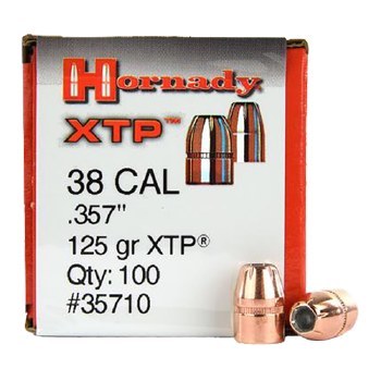 .38 Caliber 125gr HP/XTP Hornady #35710 100/bx