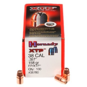 .38 Caliber 158gr FP/XTP Hornady #35780 100/bx
