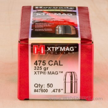 .475 Caliber 325gr XTP Hornady #47500 50/bx